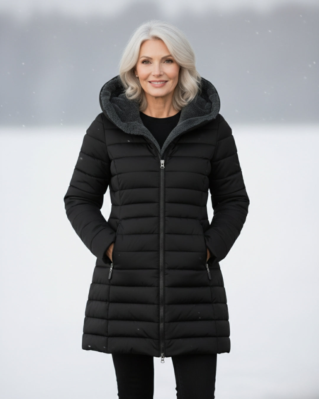 Veste d'Hiver Isolée Légère avec Doublure en Polaire et Design Structuré