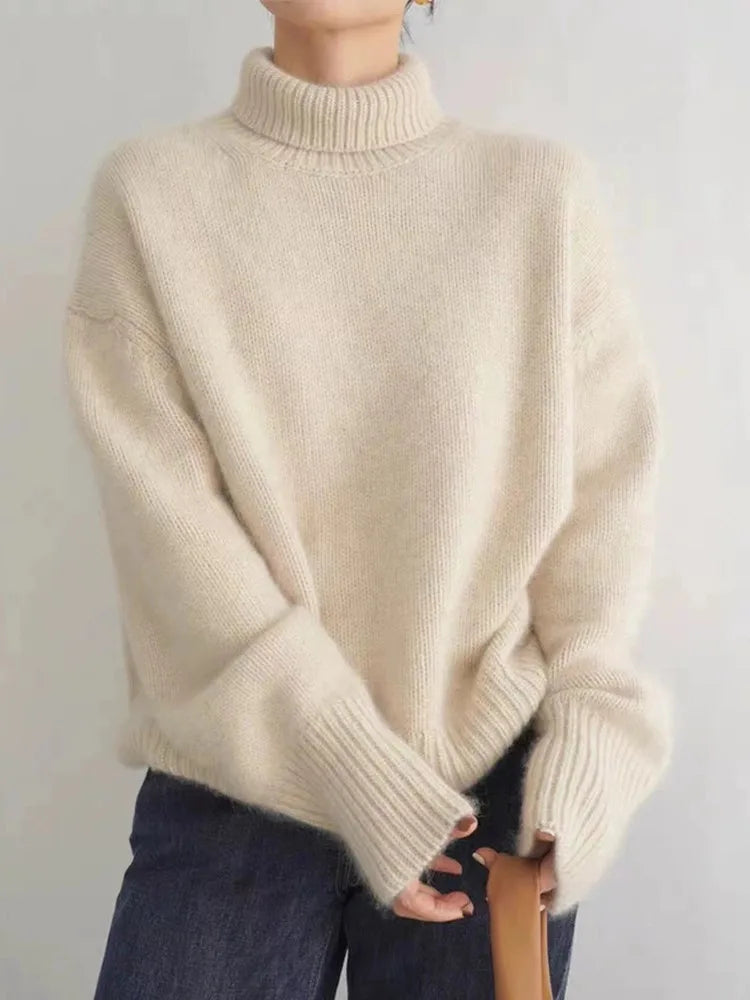 Pull à col roulé en cachemire pour femmes