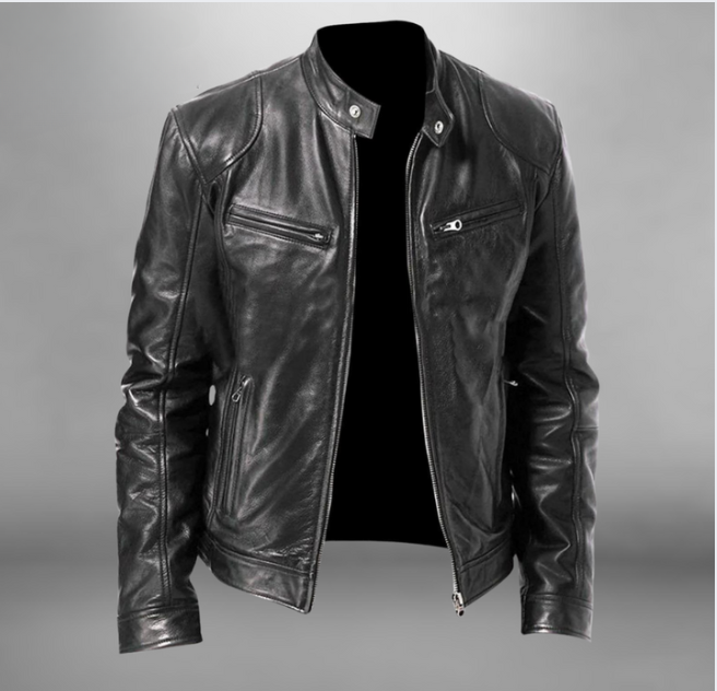 Veste en cuir de motard Trenton pour hommes