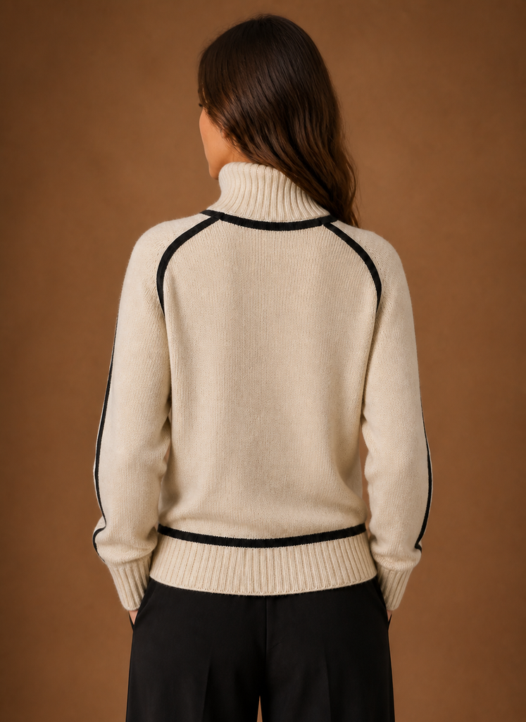 Pull en laine mélangée à col roulé élégant et confortable pour femmes