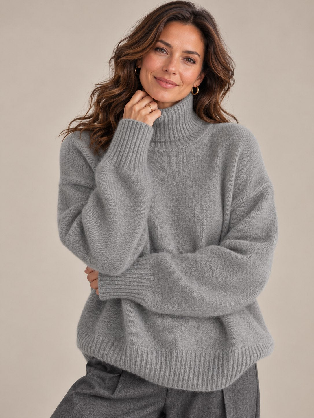 Pull à col roulé en cachemire pour femmes