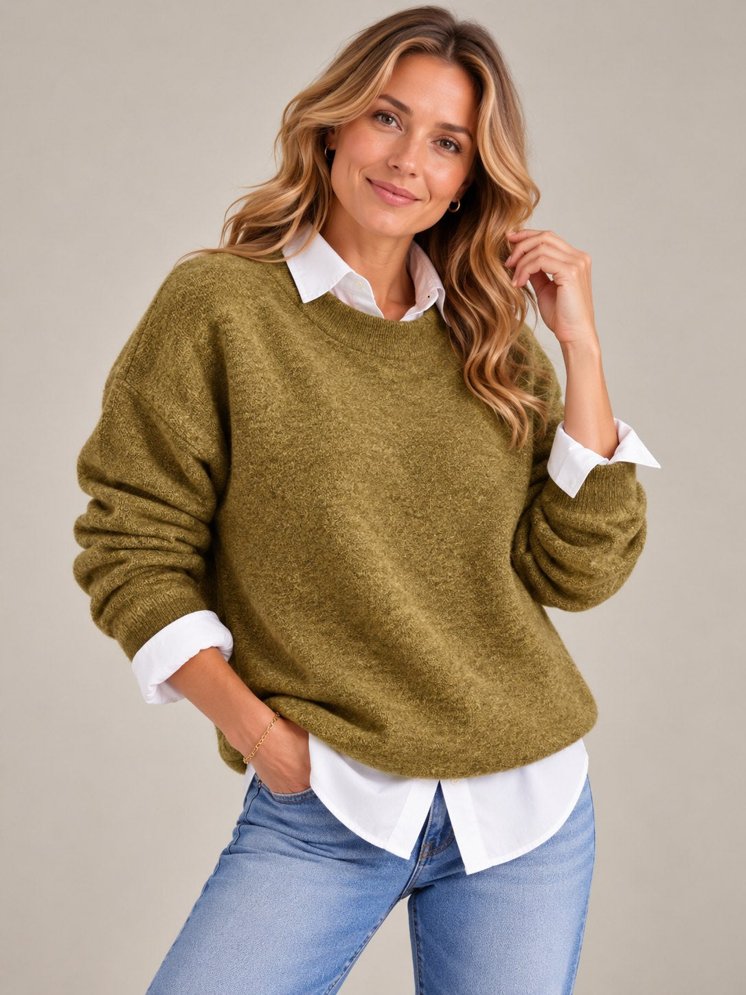 Pull Oversize en Cachemire pour Femmes — Tricot Doux et Confortable