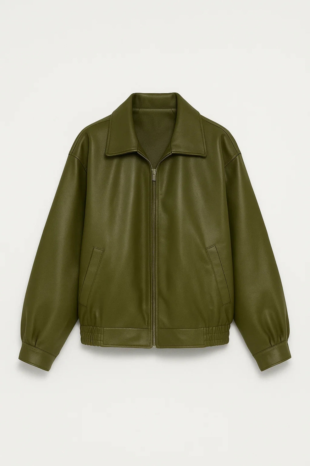 Veste Oversized en Similicuir pour Femmes - Style Urbain avec Fermeture Éclair