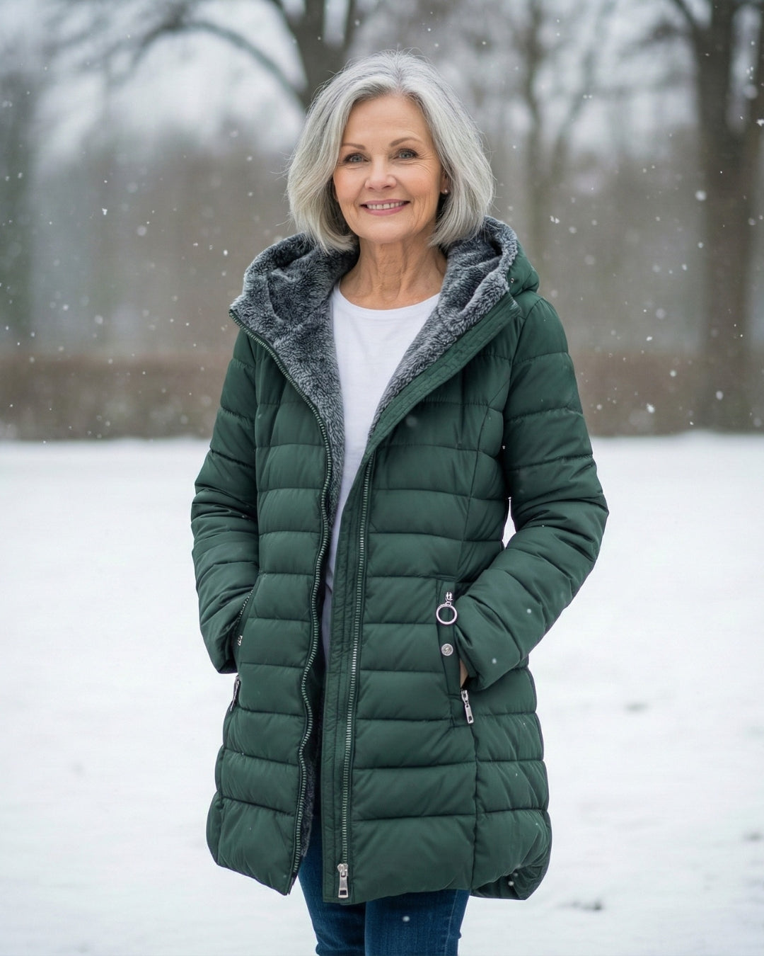 Veste d'Hiver Isolée Légère avec Doublure en Polaire et Design Structuré