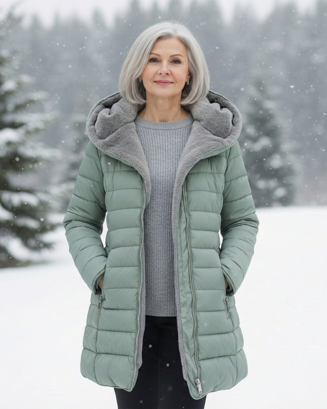 Veste d'Hiver Isolée Légère avec Doublure en Polaire et Design Structuré