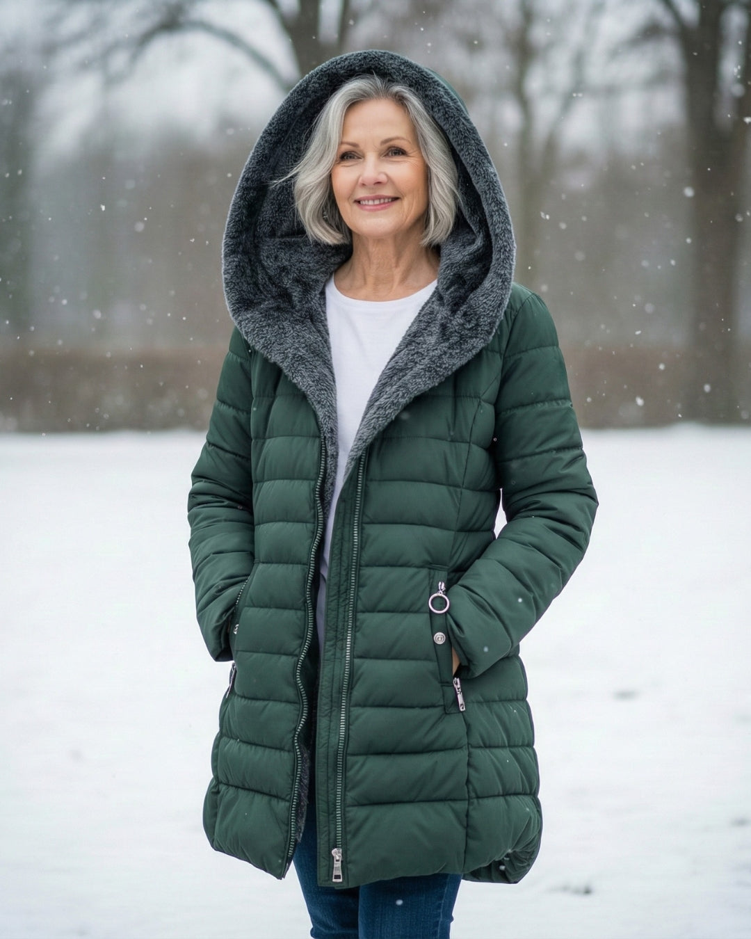 Veste d'Hiver Isolée Légère avec Doublure en Polaire et Design Structuré