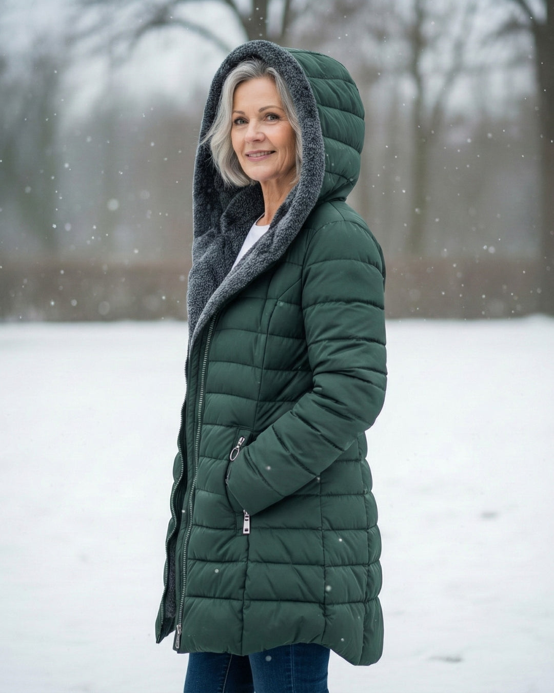 Veste d'Hiver Isolée Légère avec Doublure en Polaire et Design Structuré