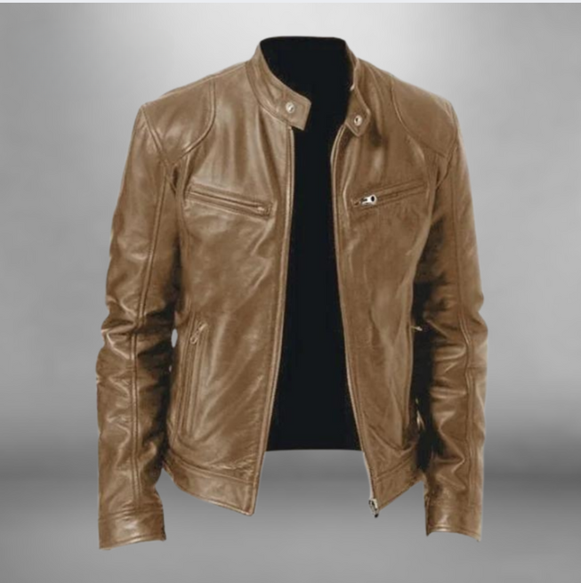 Veste en cuir de motard Trenton pour hommes
