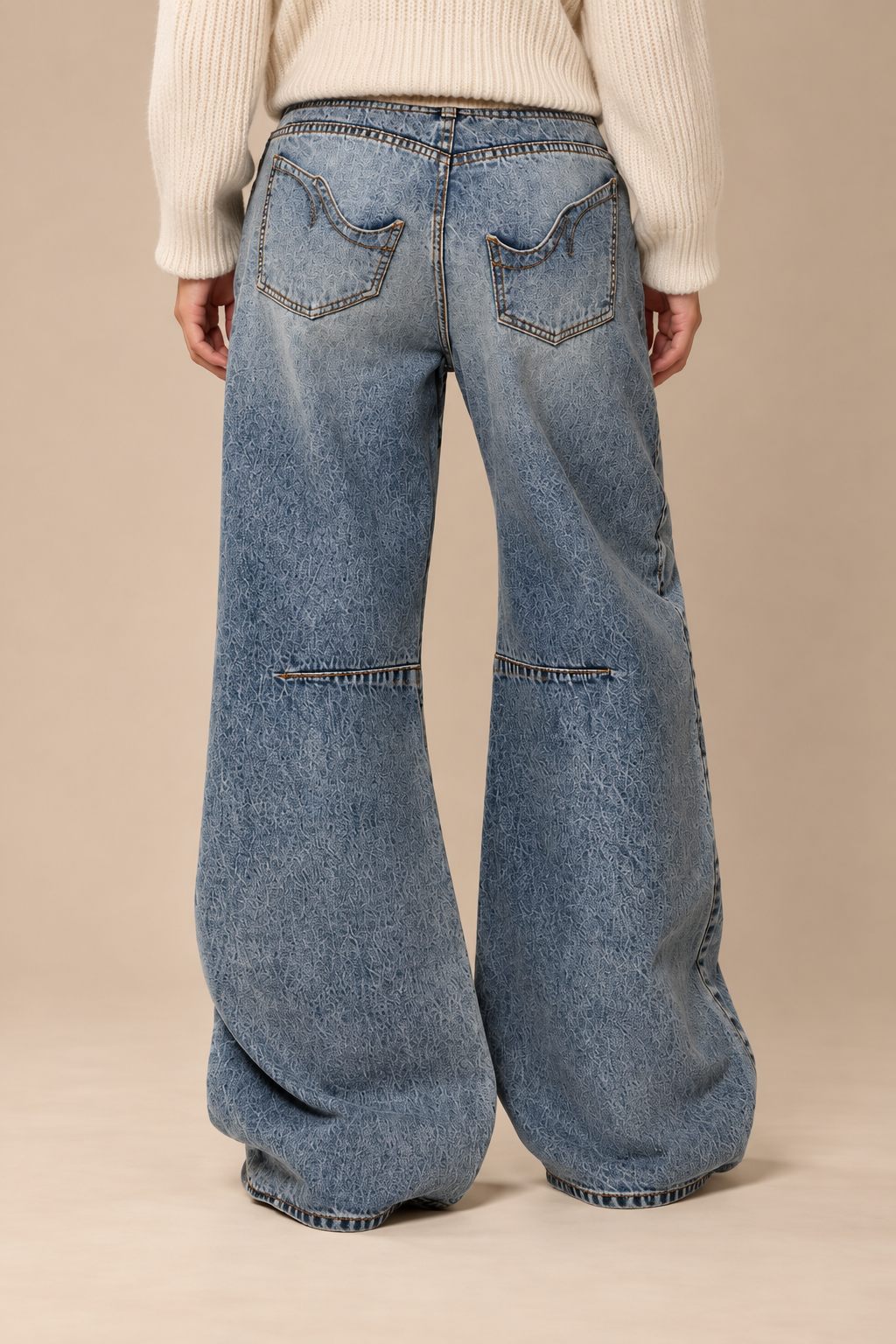 Pantalons en Jean Large à Taille Élastique — Style Urbain Décontracté