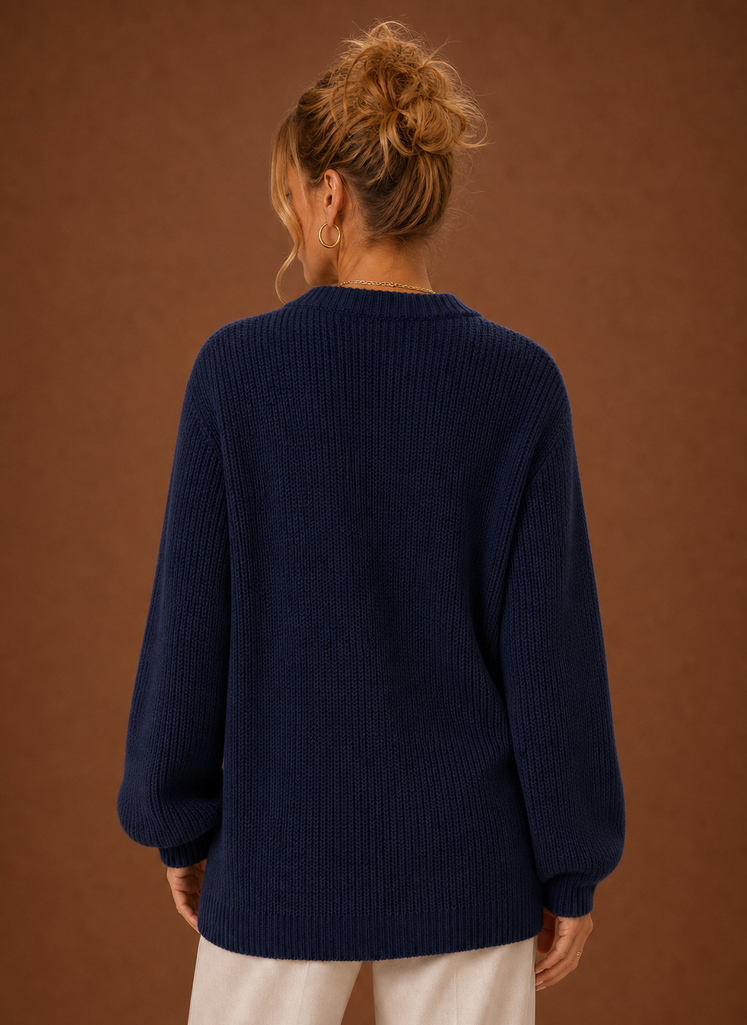 Cardigan en Tricot à Col V à Manches Longues pour Femmes