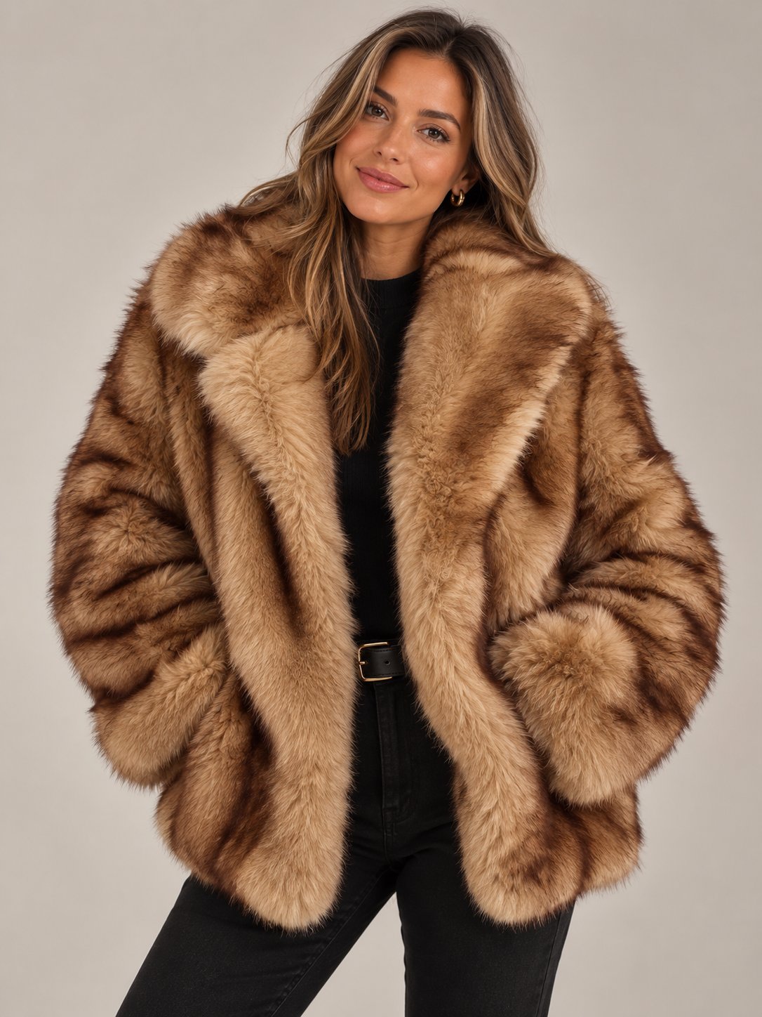 Manteau long en fausse fourrure douce pour femmes — Élégant et Confortable