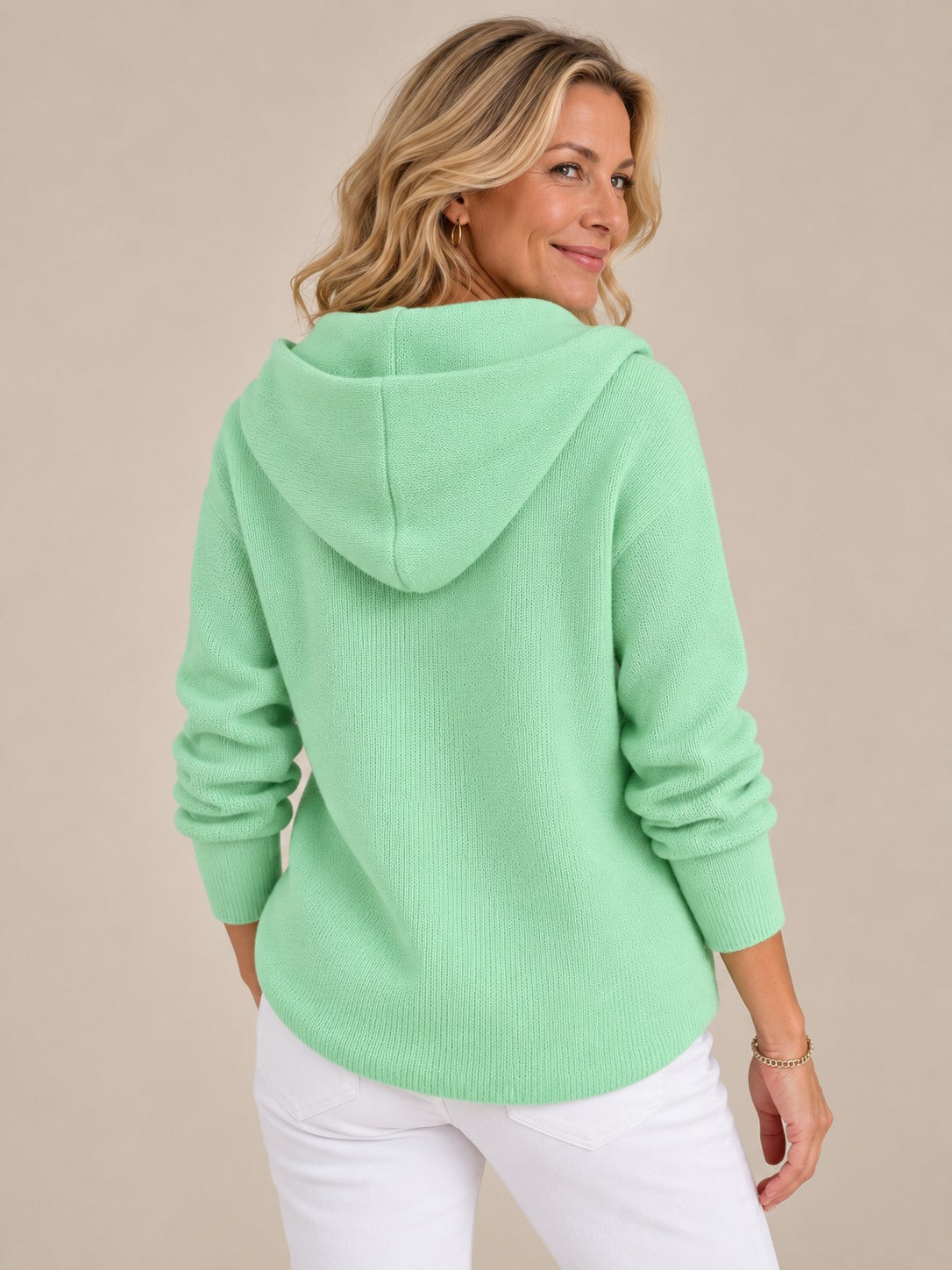 Cardigan à Capuche à Manches Longues pour Femmes avec Fermeture Boutonnée
